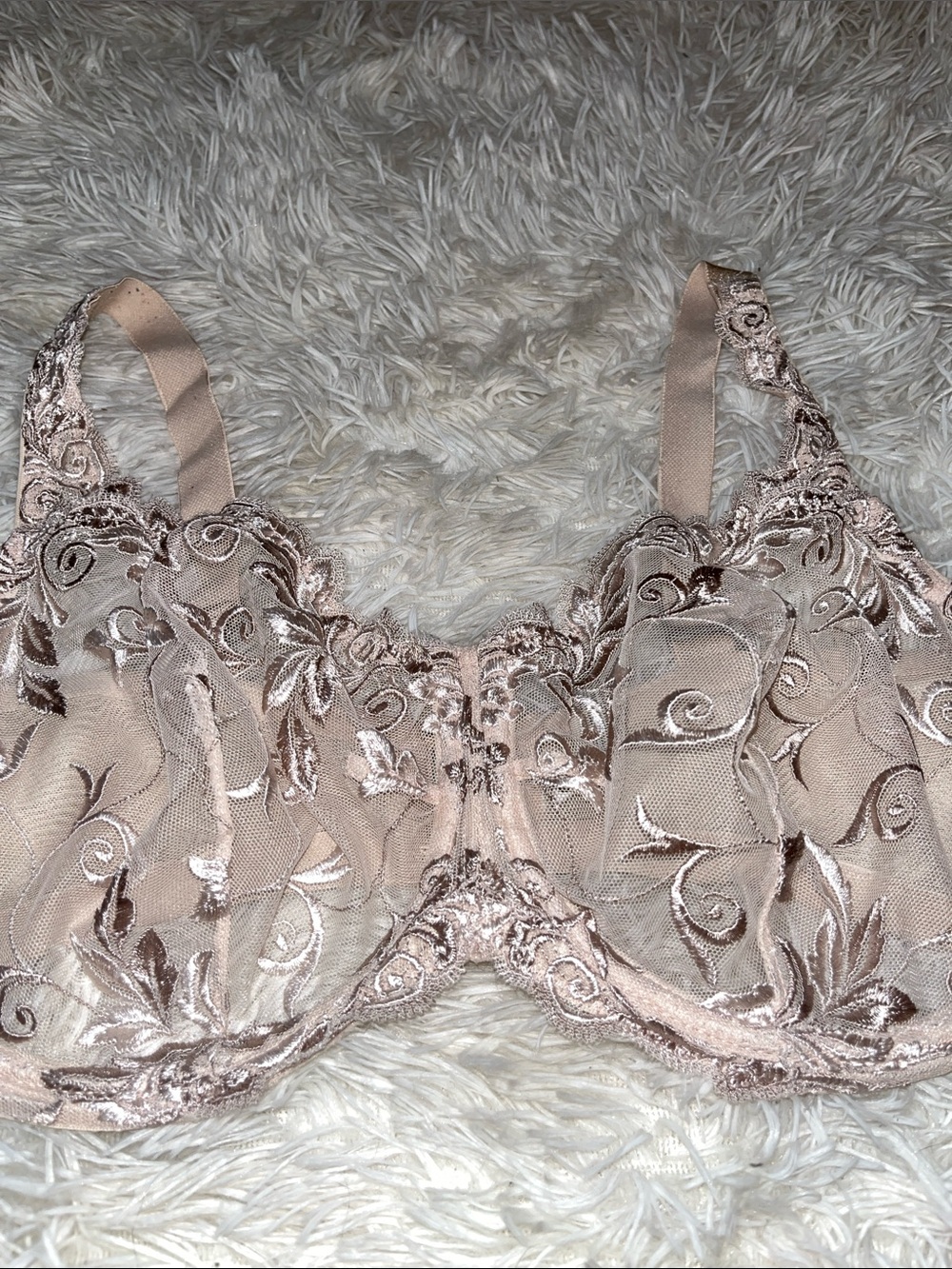 Soma Sheer Embroidered Lace Underwire Bra in Nude 38DDD